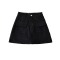 xs-xl summer new 8 colors solid color micro-elastic high waist pockets button stylish all-match denim skort_Black