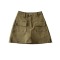 xs-xl summer new 8 colors solid color micro-elastic high waist pockets button stylish all-match denim skort_Black_White_Dark Green