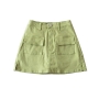 xs-xl summer new 8 colors solid color micro-elastic high waist pockets button stylish all-match denim skort_Black_White_Dark Green_Sky Blue_Brown_Orange_Khaki _Green