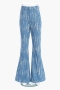 autumn new two colors inelastic high waist pockets button zip-up stylish high quality flare jeans (without belt)_Sky Blue