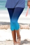 s-2xl plus size summer new 3 colors contrast color stretch drawstring design slim stylish casual shorts_Sky Blue