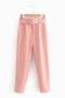 xs-l autumn new stylish fourteen colors solid color  with belt inelastic high waist casual pants_Black_Purple_Light Green_Dark Green_Red_Beige_Sky Blue_Pink