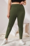 l-4xl autumn new plus size 3 colors solid color high stretch high waist stylish slim pants_Black_Dark Green