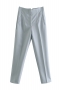 xs-l spring new 14 colors inelastic solid color pocket zip-up button stylish pants_Black_White_Purple_Dark Purple_Light Green_Red_Rose Red_Sky Blue