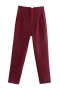 xs-l spring new 14 colors inelastic solid color pocket zip-up button stylish pants_Black_White_Purple_Dark Purple_Light Green_Red_Rose Red
