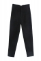xs-l spring new 14 colors inelastic solid color pocket zip-up button stylish pants_Black