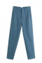 xs-l spring new 14 colors inelastic solid color pocket zip-up button stylish pants_Black_White_Purple_Dark Purple_Light Green_Red_Rose Red_Sky Blue_Dark Blue