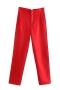 xs-l spring new 14 colors inelastic solid color pocket zip-up button stylish pants_Black_White_Purple_Dark Purple_Light Green_Red