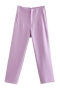 xs-l spring new 14 colors inelastic solid color pocket zip-up button stylish pants_Black_White_Purple