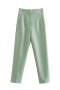 xs-l spring new 14 colors inelastic solid color pocket zip-up button stylish pants_Black_White_Purple_Dark Purple_Light Green