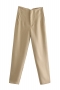 xs-l spring new 14 colors inelastic solid color pocket zip-up button stylish pants_Black_White_Purple_Dark Purple_Light Green_Red_Rose Red_Sky Blue_Dark Blue_Pink_Yellow_Khaki