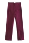 xs-l spring new 6 colors solid color inelastic pocket zip-up button stylish pants_Rose Red