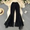 summer new stylish four colors see-through mesh stitching high-waist stretch with pocket casual pants_Black