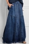s-4xl autumn new plus size 3 colors raw edge decor slight stretch pockets stylish street causal skirt_Sky Blue_Dark Blue