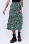 early autumn new three colors leopard printing slight stretch high waist split stylish all-match midi skirt_Black_White_Dark Green