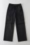 xs-l autumn new stylish 3-colors pocket non-stretch zip-up drawstring loose high quality casual cargo pants_Black