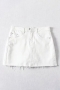xs-xl summer new stylish 6 colors solid color slight stretch zip-up pocket high waist mini denim skirt(with lined)_Black_White