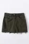 xs-xl summer new stylish 6 colors solid color slight stretch zip-up pocket high waist mini denim skirt(with lined)_Black_White_Dark Green
