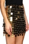 new stylish 3 colors acrylic splicing non-stretch high quality sexy mini skirt(skirt only)_Pink_Gold