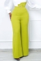 s-4xl plus size autumn new stylish solid color zip-up high waist slight stretch casual flared pants_Light Green