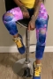 s-3xl plus size autumn new tie-dye batch printing slight stretch holes tied button pockets zip-up high waist slim stylish street jeans_Dark Blue