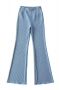 autumn new 6 colors ribbed knit stretch high waist stylish bell-bottoms_Black_Sky Blue