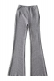 autumn new 6 colors ribbed knit stretch high waist stylish bell-bottoms_Black_Sky Blue_Pink_Khaki _Gray