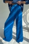 autumn new stylish 8 colors solid color high-waist with pocket inelastic casual suit pants_Black_White_Purple_Blue