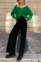 autumn new stylish 8 colors solid color high-waist with pocket inelastic casual suit pants_Black