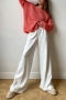 autumn new stylish 8 colors solid color high-waist with pocket inelastic casual suit pants_Black_White