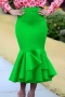 s-4xl plus size slight stretch zip-up 3 colors high waist casual midi mermaid skirt_Dark Blue_Yellow_Green
