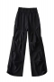two colors slight stretch pocket button stylish cargo hip-hop style pants_Black
