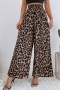 non-stretch chiffon 4 colors loose casual all-match wide leg pants_Red_Brown