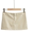 slight stretch 3 colors low waist pu zip-up plush sexy mini skirt(with lined)_Black_Beige