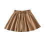 new 4 colors stretch solid color drawstring with lined fashion mini skirt_Beige_Khaki
