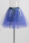 non-stretch 3 colors mesh and denim stitching high waist stylish mini skirt_Light Green_Blue