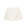 non-stretch orange multicolor irregular simple zip-up shorts_Black_White