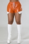 sexy slight stretch pu leather 7 colors drawstring shorts(added colors again)_Black_Pink_Magenta_Yellow_Orange