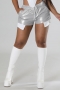 sexy slight stretch pu leather 7 colors drawstring shorts(added colors again)_Black_Pink_Magenta_Yellow_Orange_Brown_Silver