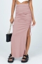 slight stretch 6 colors slit drawstring stylish all-match maxi skirt_Black_Rose Red_Sky Blue_Brown_Pink