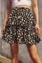 non-stretch 3 colors daisy printing stylish all-match mini skirt(only skirt)_Black