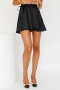 non-stretch 7 colors satin high waist tied stylish mini skirt(only skirt)_Black
