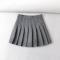 non-stretch 4 colors zip-up high waist stylish pleated mini skirt(with lined)_Black_White_Brown_Dark Gray