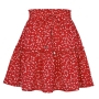 casual non-stretch 2 colors heart printed tied all-match mini skirt(only skirt)_Red