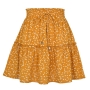 casual non-stretch 2 colors heart printed tied all-match mini skirt(only skirt)_Red_Yellow