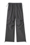 xs-l casual non-stretch 8 colors drawstring straight pants(size run small)_Black_Dark Gray