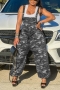 casual slight stretch 3 colors loose camo batch printing pocket overalls_Dark Gray