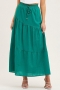 casual retro slight stretch 4 colors high waist all-match maxi skirt_Black_Watermelon Red_Green
