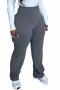 casual plus size slight stretch high waist pocket simple pants_Black_Dark Gray