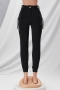 slight stretch pockets zip-up button stylish casual all-match cargo pants_Black